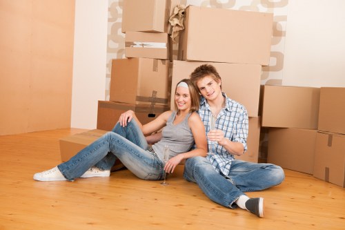 Trained man and van team preparing for a secure move