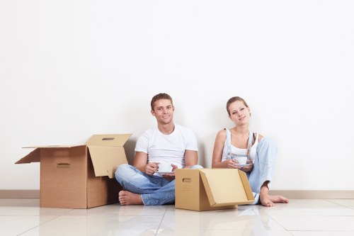 Securely packed items inside a van to prevent shifting during transit